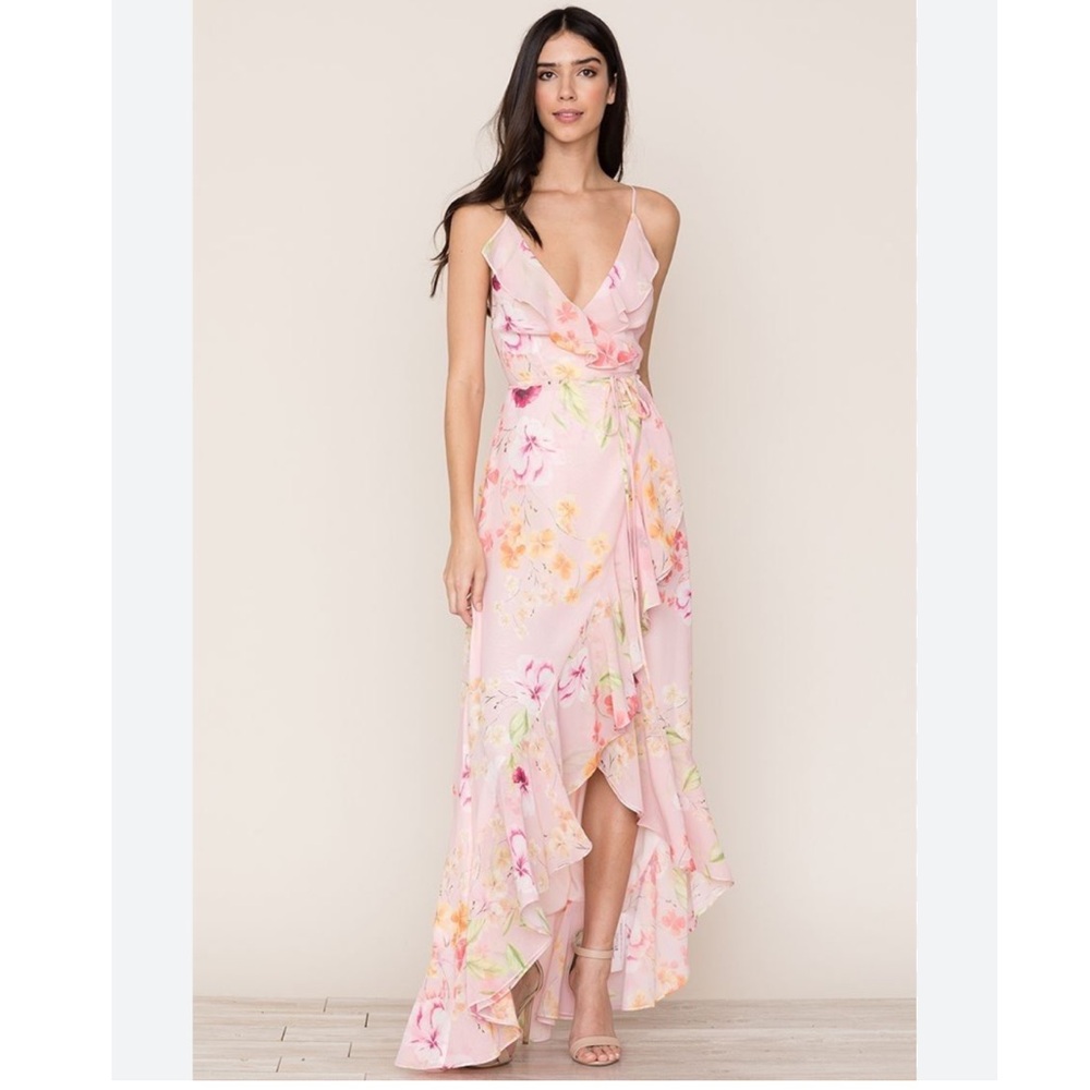 Yumi Kim Floral Pink Cocktail Dress Size Medium